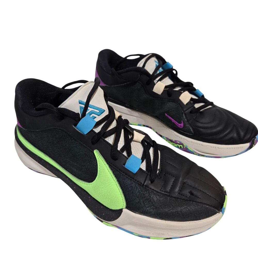 Nike Mens 9.5M‎ Gianni Zoom Freak 5 Basketball Shoes Black Sepolia dx4985-002